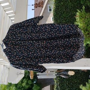Men's Black Hawaiian Pineapple Button Down